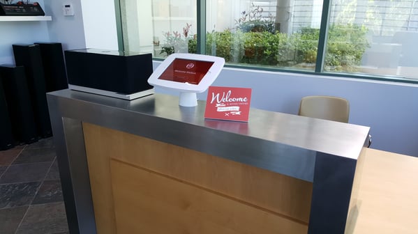 Best visitor management system in a reception area