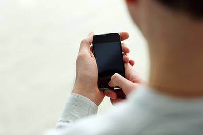 Employee using access control smartphone app