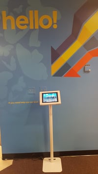 Coworking space visitor check-in kiosk