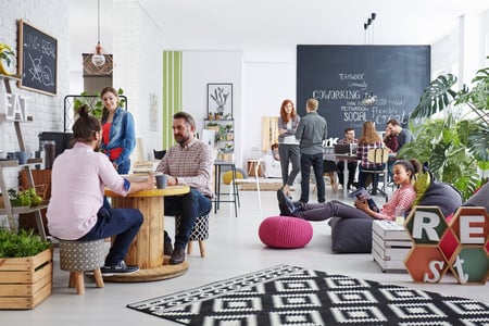 Members networking at a coworking event