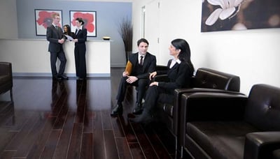 reception area at legal industry coworking space