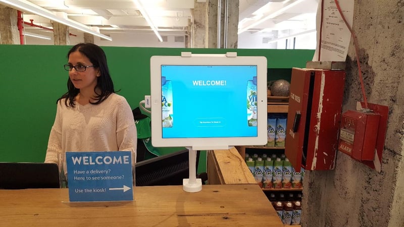 Greetly visitor registration app at Vita Coco