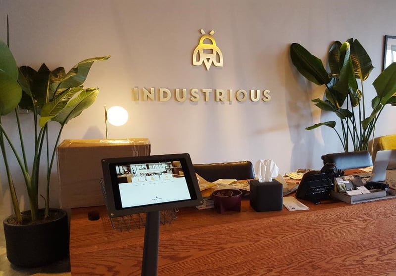 Greetly visitor registration app at Industrious Office Dallas