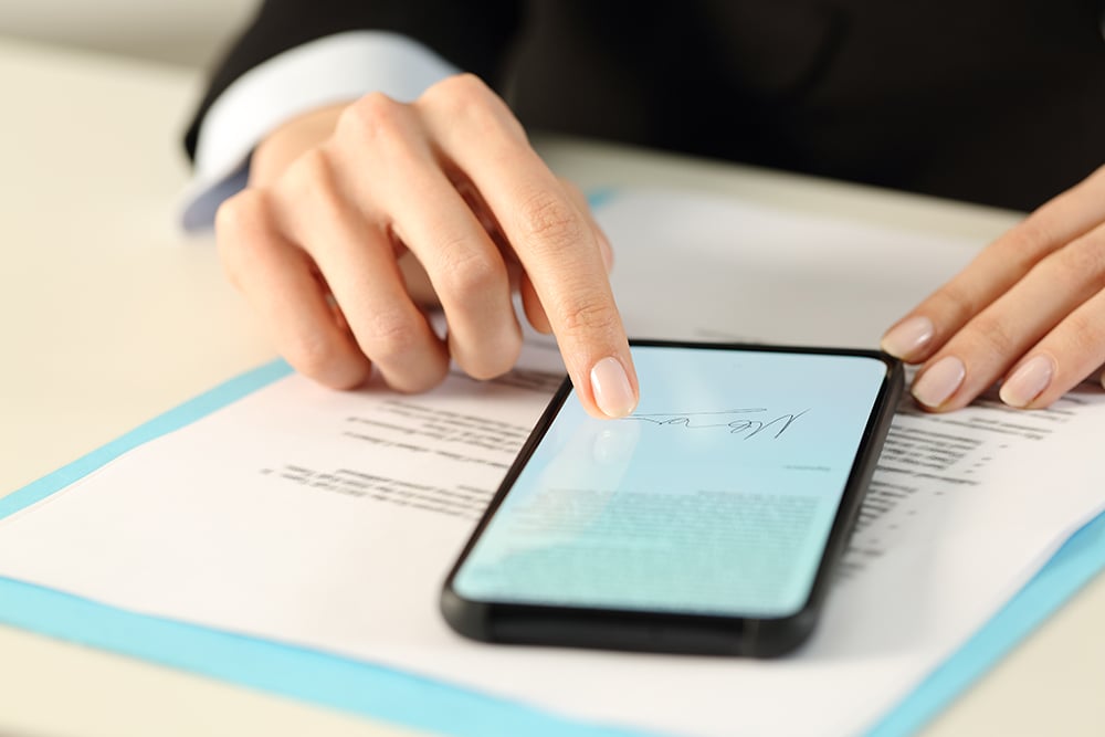 eSign PDF legal documents with touchless visitor register