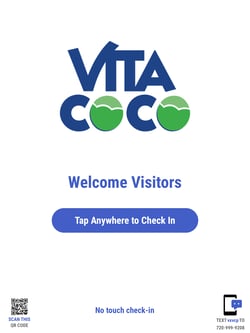 Touchless check-in app with visitor badges