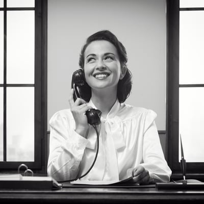 Receptionist talking on the phone