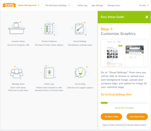 The admin console of Greetly digital receptionist