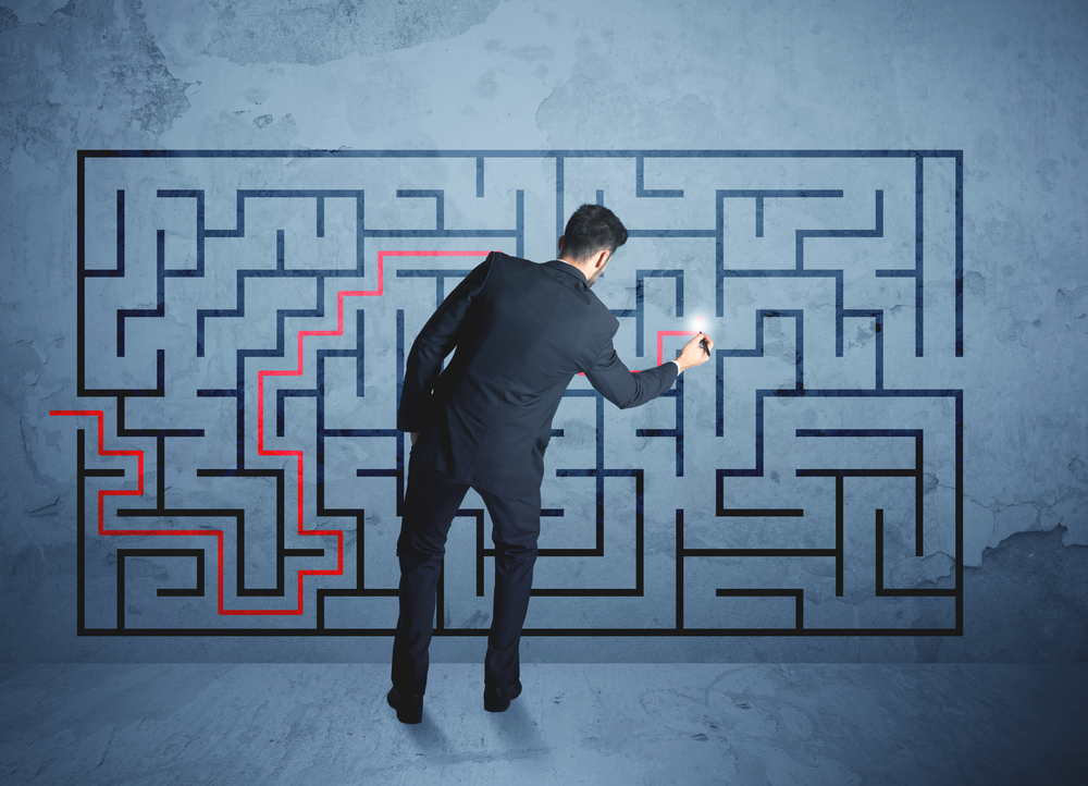 Businessman using data to improve his recruiting firm