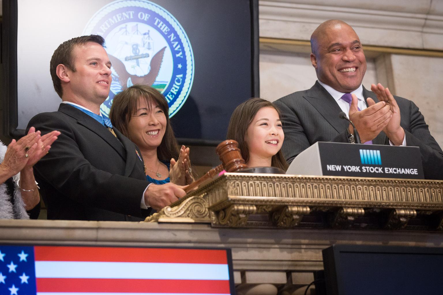 Ringing the bell at the New York Stock Exchange