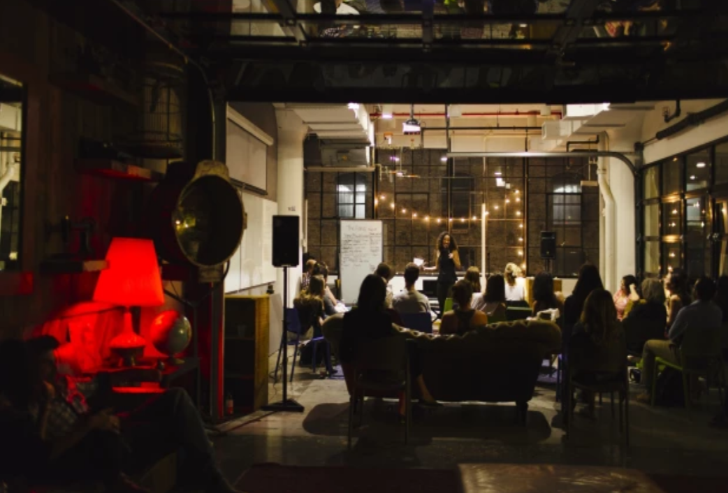 Artists practicing in their coworking space