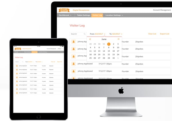 Greetly's cloud-based visitor logbook