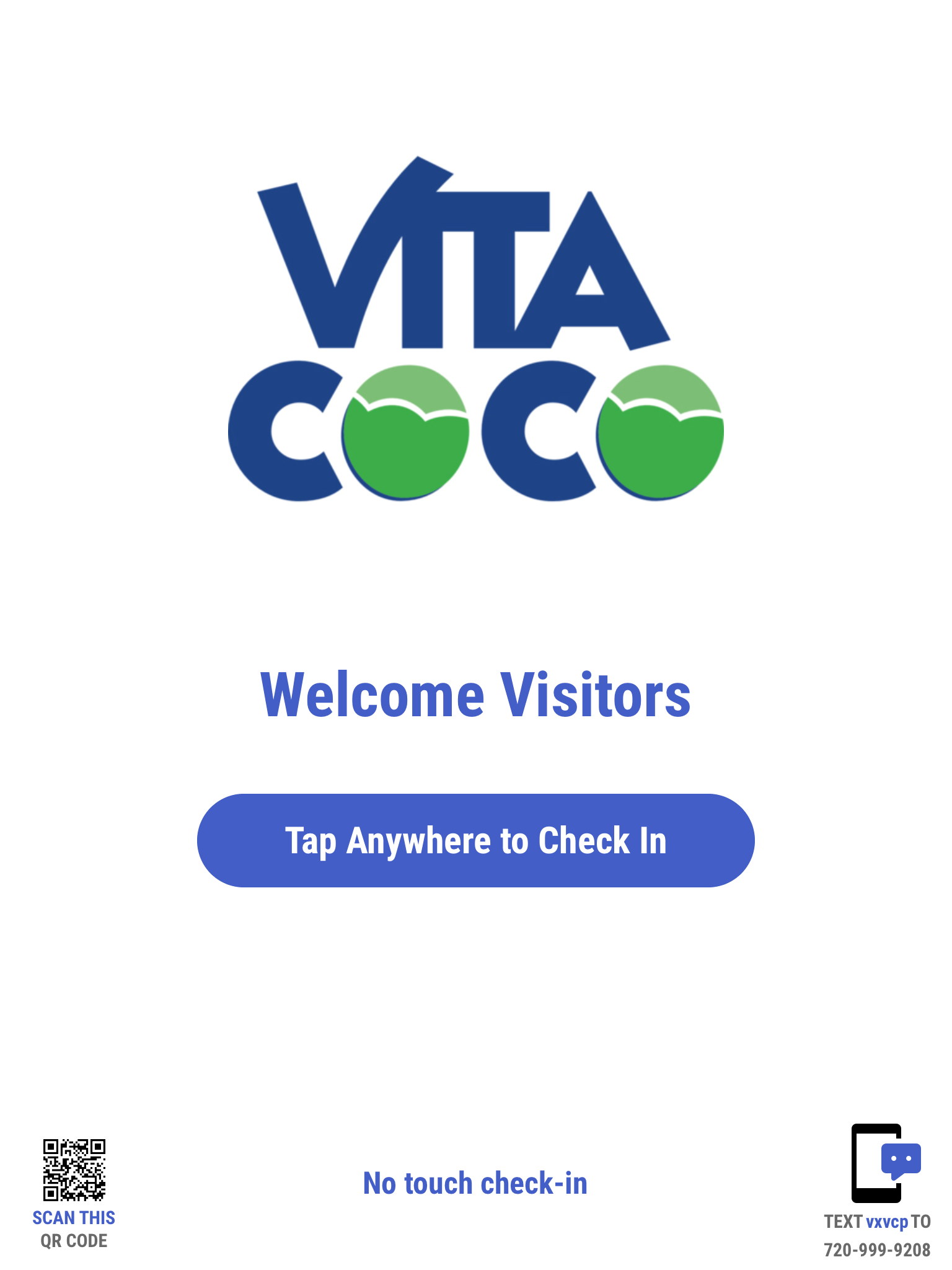 Touchless check-in app with visitor badges